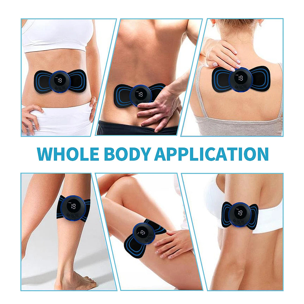Portable EMS Muscle Stimulator with 5 Massage Pads & 1 Host: Wireless TENS Unit for At-Home Neck, Back & Full Body Pain Relief,