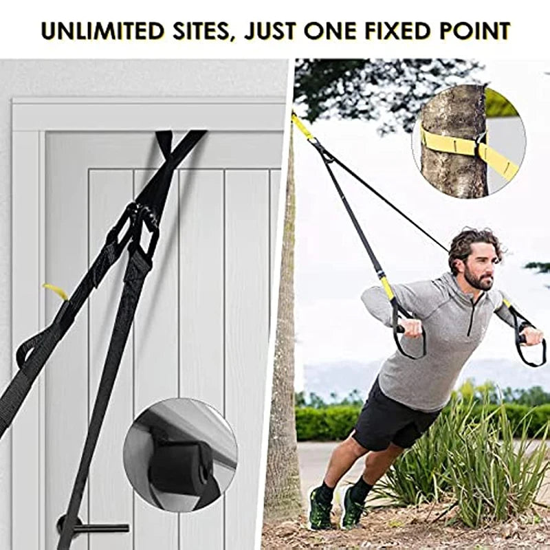 Hanging Training Strap Adjustable Fitness Band Chest Exercise Strap Pull Rope Resistance Band Set Home Gym Exercise Equipment