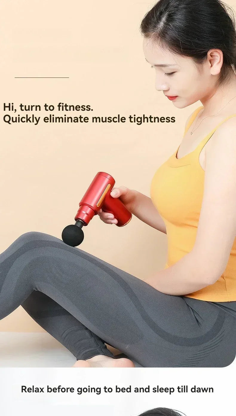 Mini USB Massage Gun – Portable Fascia Relaxer for Neck, Shoulders, and Back, Quiet Muscle Relief for Home and Travel