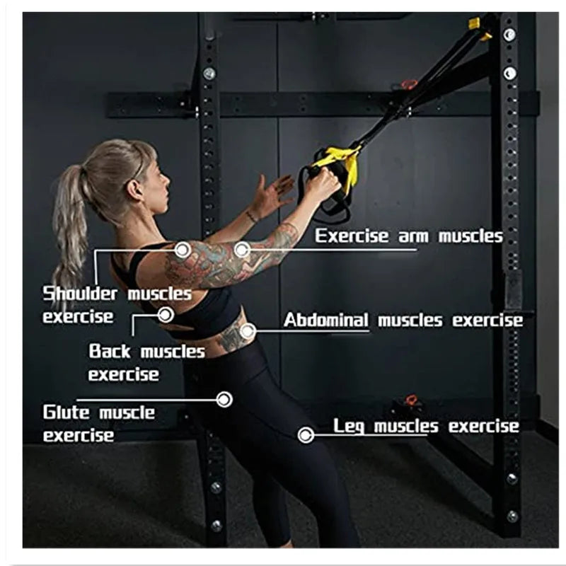 Hanging Training Strap Adjustable Fitness Band Chest Exercise Strap Pull Rope Resistance Band Set Home Gym Exercise Equipment
