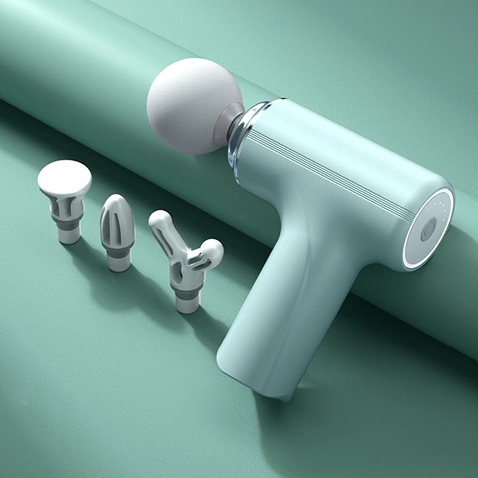 A Portable Electric Fascia Massage Gun, 4 Replaceable Massage Heads, 6-Speed Mode Adjustment, Deep Tissue Impact Muscles
