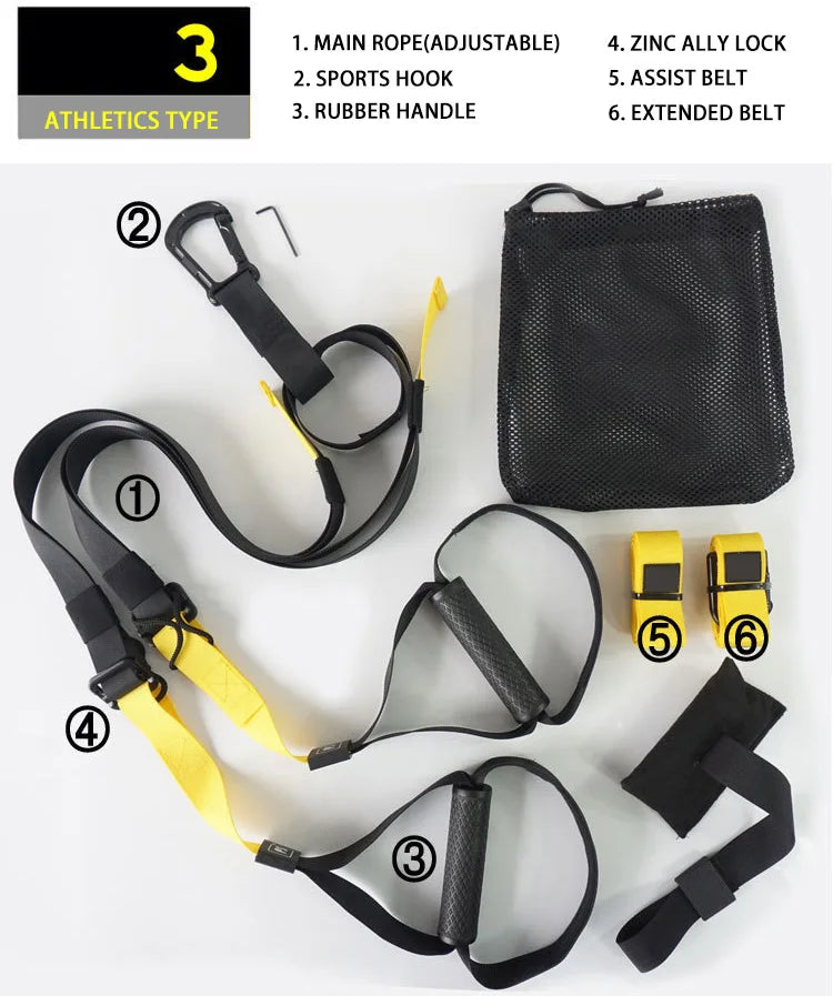 Hanging Training Strap Adjustable Fitness Band Chest Exercise Strap Pull Rope Resistance Band Set Home Gym Exercise Equipment