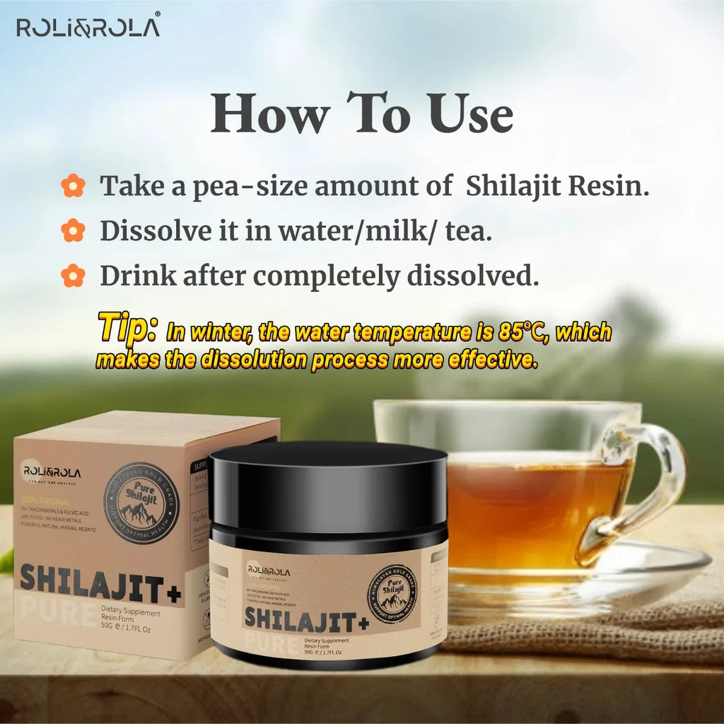 ROLI&ROLA 3/6 Pack *50g Pure Shilajit Resin with 85+Trace Minerals Fulvic Acid Edible Dietary Supplement for Men and Women