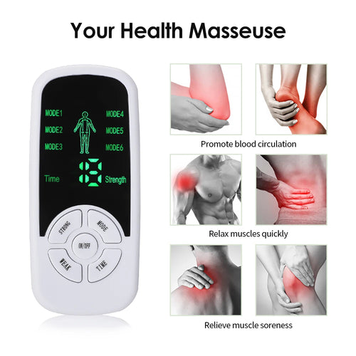 EMS Muscle Stimulator – TENS Acupuncture Massager for Back & Neck Pain Relief