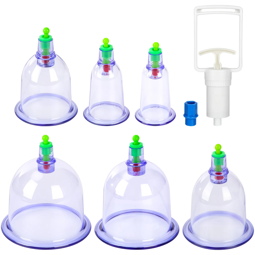 Traditional Chinese Medicine Vacuum Cupping Therapy Set With 6 Cups For Home Body Massage Stimulating Acupoints Meridians Tool