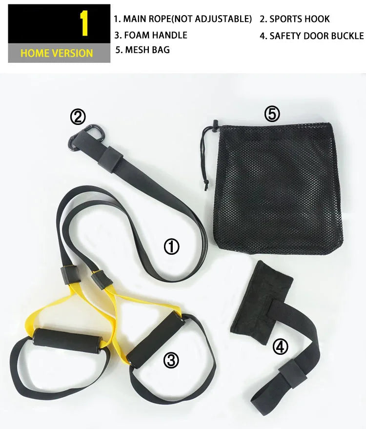 Hanging Training Strap Adjustable Fitness Band Chest Exercise Strap Pull Rope Resistance Band Set Home Gym Exercise Equipment
