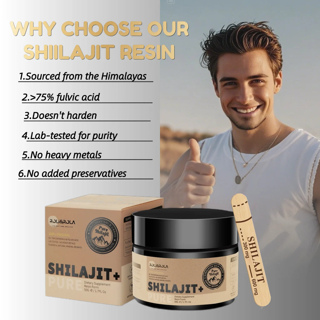 ROLI&ROLA 3/6 Pack *50g Pure Shilajit Resin with 85+Trace Minerals Fulvic Acid Edible Dietary Supplement for Men and Women