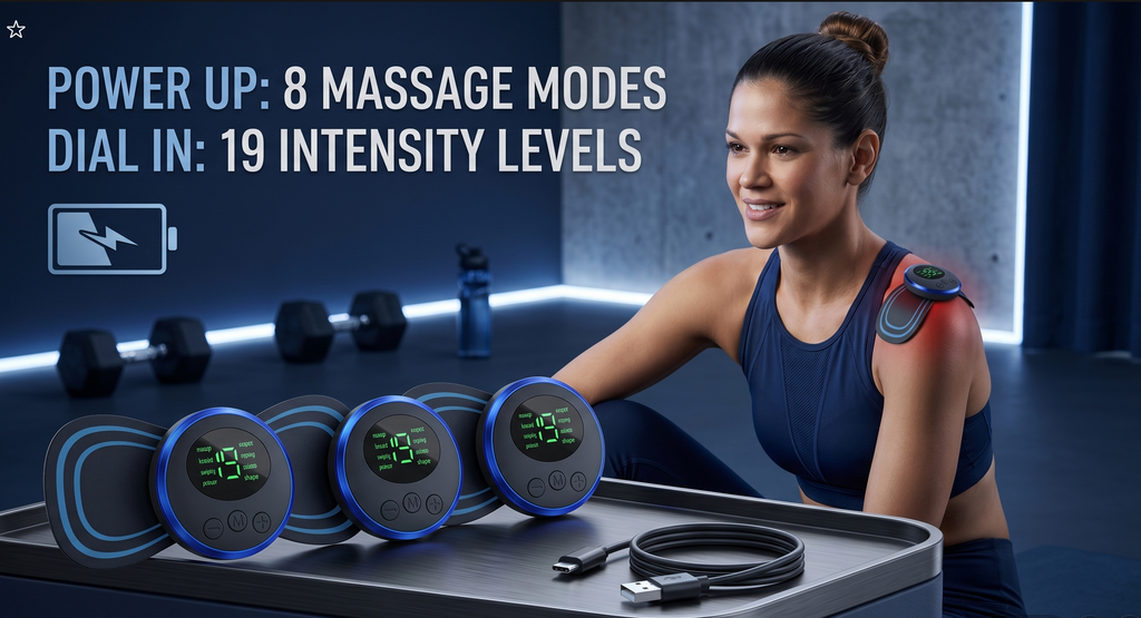Electric Neck Massager EMS Muscle Massage Stimulator Low Frequency Instrument Back Cervical Calf Patches Pain Joints Mini Device