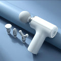 A Portable Electric Fascia Massage Gun, 4 Replaceable Massage Heads, 6-Speed Mode Adjustment, Deep Tissue Impact Muscles