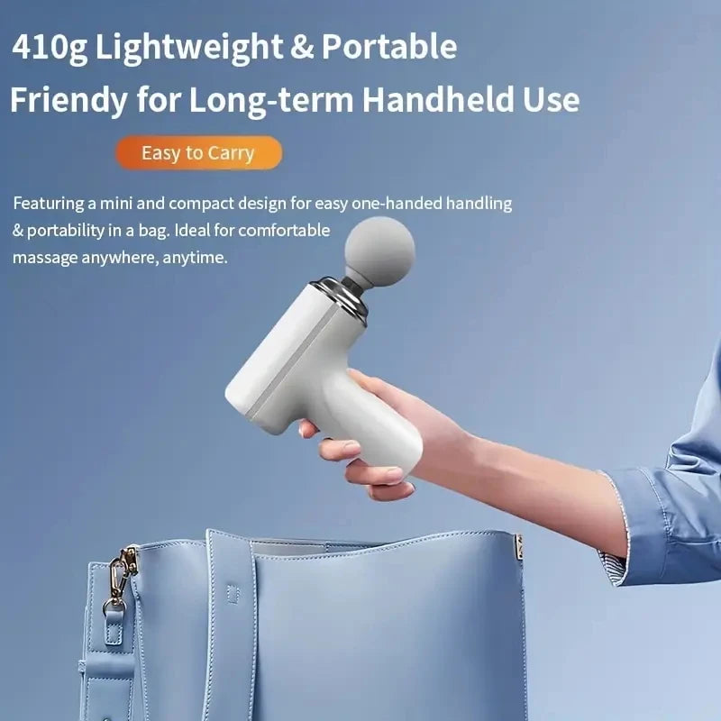 A Portable Electric Fascia Massage Gun, 4 Replaceable Massage Heads, 6-Speed Mode Adjustment, Deep Tissue Impact Muscles