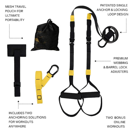 Hanging Training Strap – Adjustable Resistance Band Set for Home Gym & Chest Exercise